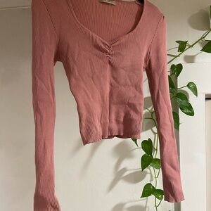 Women's Pink Ribbed Top